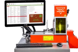 industrial laser engraving station for automated plate series marking