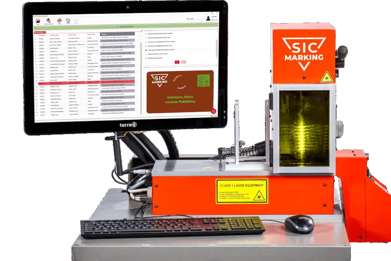 industrial laser engraving station for automated plate series marking