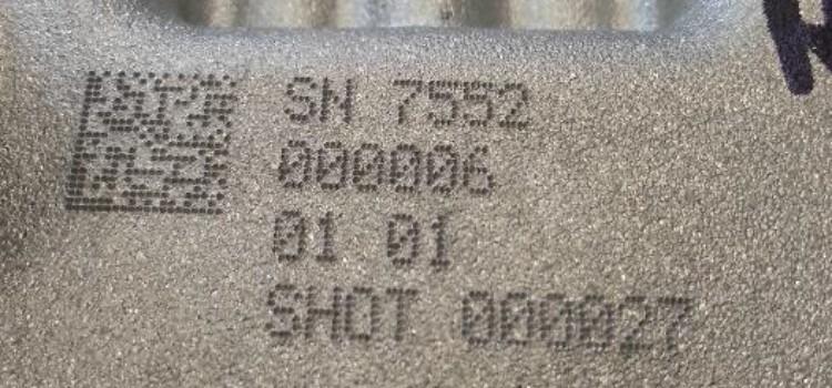 Laser marking resistant to shot blasting