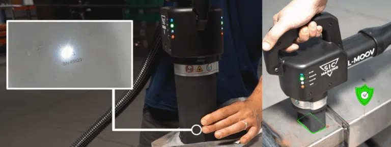 Marking of railway parts with various shapes and dimensions